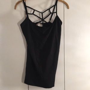 New women’s black cage tank top